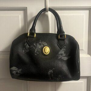 Vintage Louvrouse Boston Bag Black with Horse Pattern